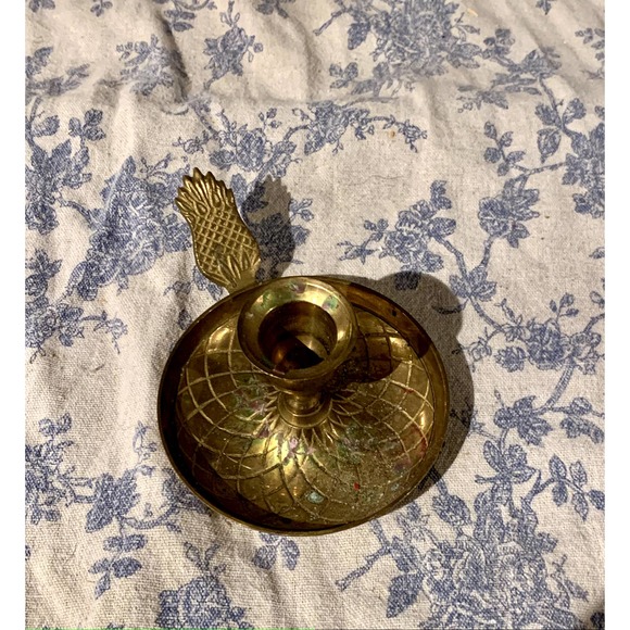 VTG Brass Pineapple Candlestick Holder - Picture 3 of 4